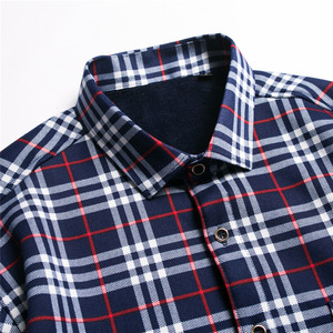 1508-B511-P45冬新款男士长袖方领保暖衫加绒加厚休闲印花衬衫男图片