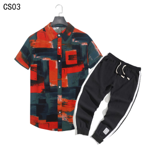 1508-CS03+K522-P50亚麻短袖衬衣休闲薄款衬衫两件套修身短袖套装，男装T恤，星座1508-1