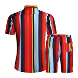 1508-TZ02-P40夏季短袖衬衣休闲薄款印花衬衫两件套修身短袖套装，男装T恤，星座1508-1