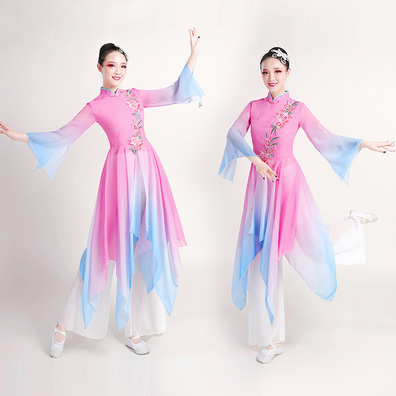 古典舞蹈服女飘逸中国风2023新款成人广场舞秧歌服艺考演出服装