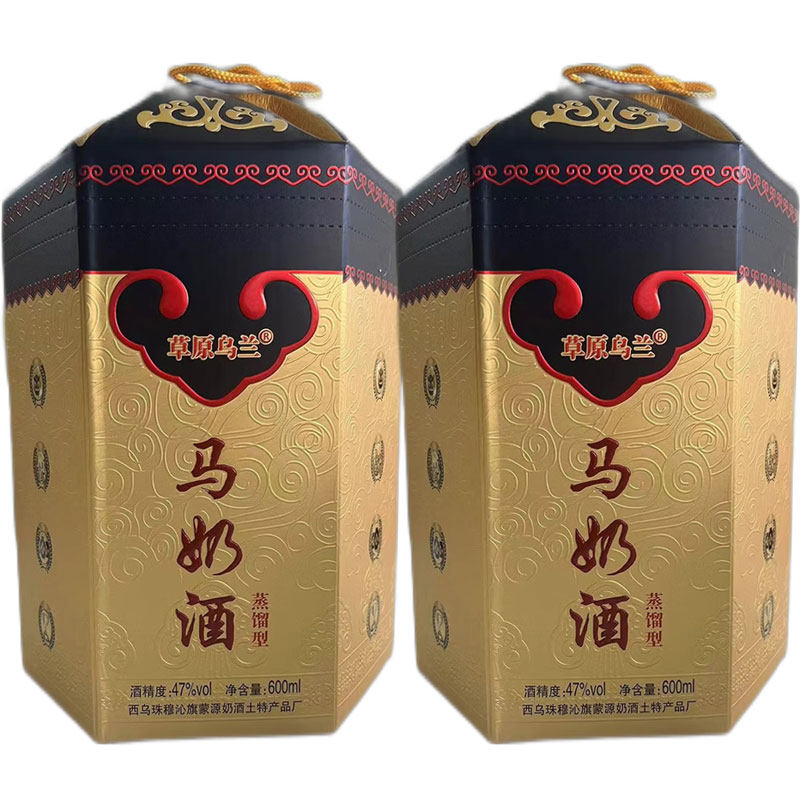 草原乌兰马奶酒47度600ml*4瓶装内蒙古特产礼盒装