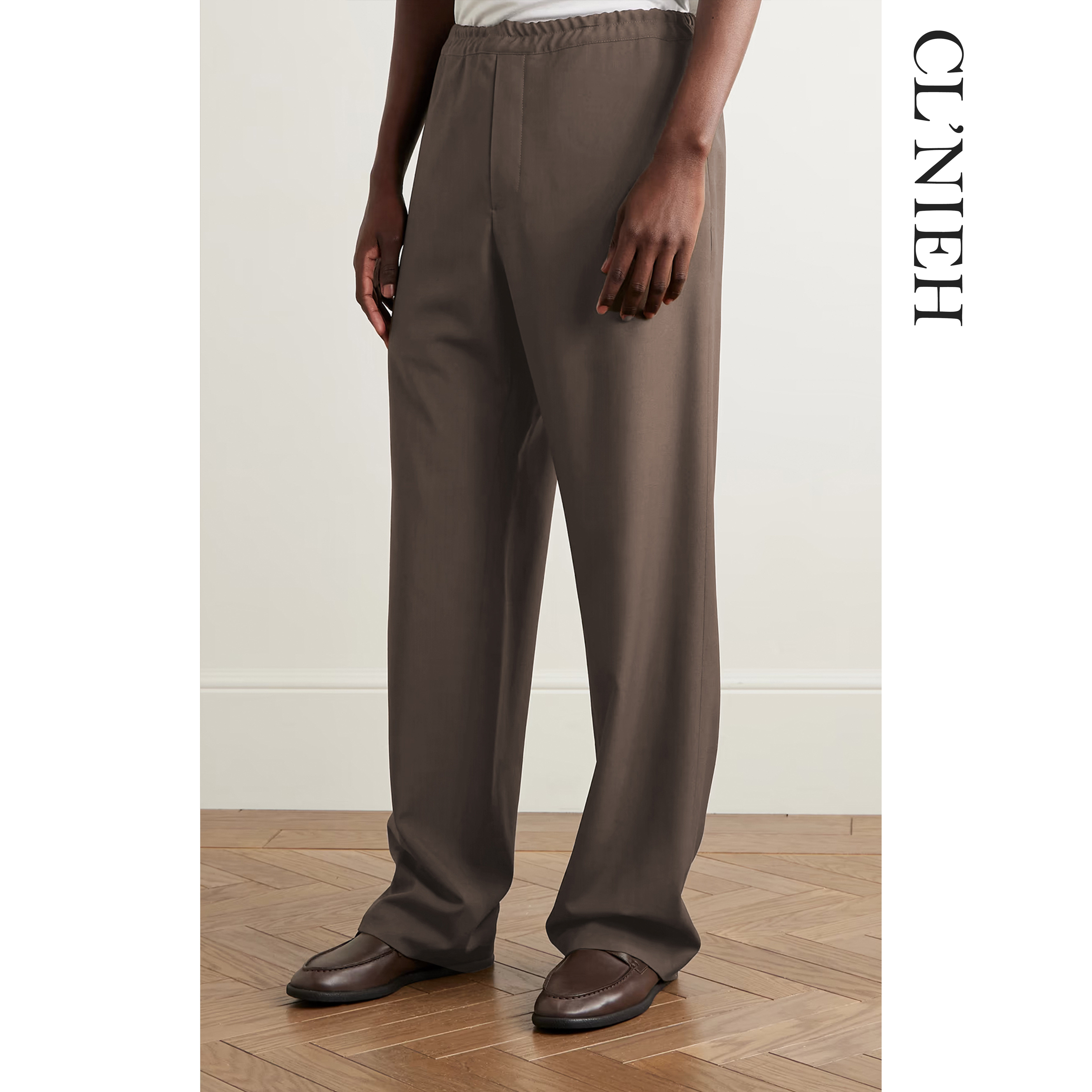 CLNIEH 静奢ROW风ARI意大利进口全羊毛面料宾霸里布微喇休闲西裤