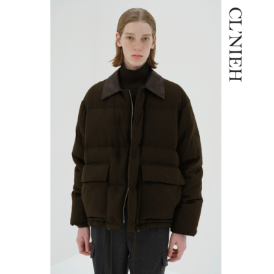 CLNIEH| 静奢风意大利MTR进口羊绒混纺面料真皮领95白鹅羽绒服