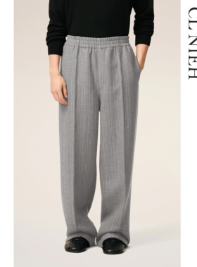 CL'NIEH 静奢风AM风 意大利进口面料 宾霸里布立裁宽松流苏休闲裤