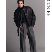 IDEAL拉链 CLNIEH 土耳其进口羊皮 复古做旧擦色皮衣