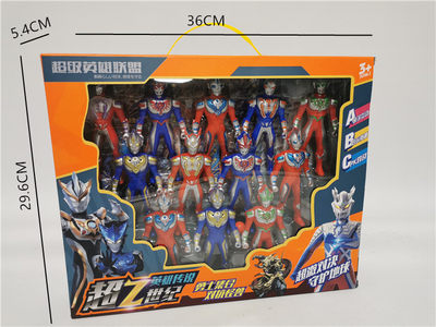 盒装迷你超人奥特曼玩具套装12只装英雄传奇男孩勇士互动玩具