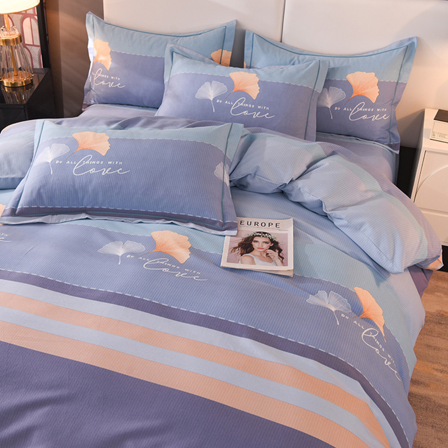 纯棉小清新全棉加厚磨毛四件套单人床单双人被套被罩宿舍三件套,床上用品,床品套件/四件套/多件套,淘宝优惠券,粉丝福利购,淘宝优惠卷