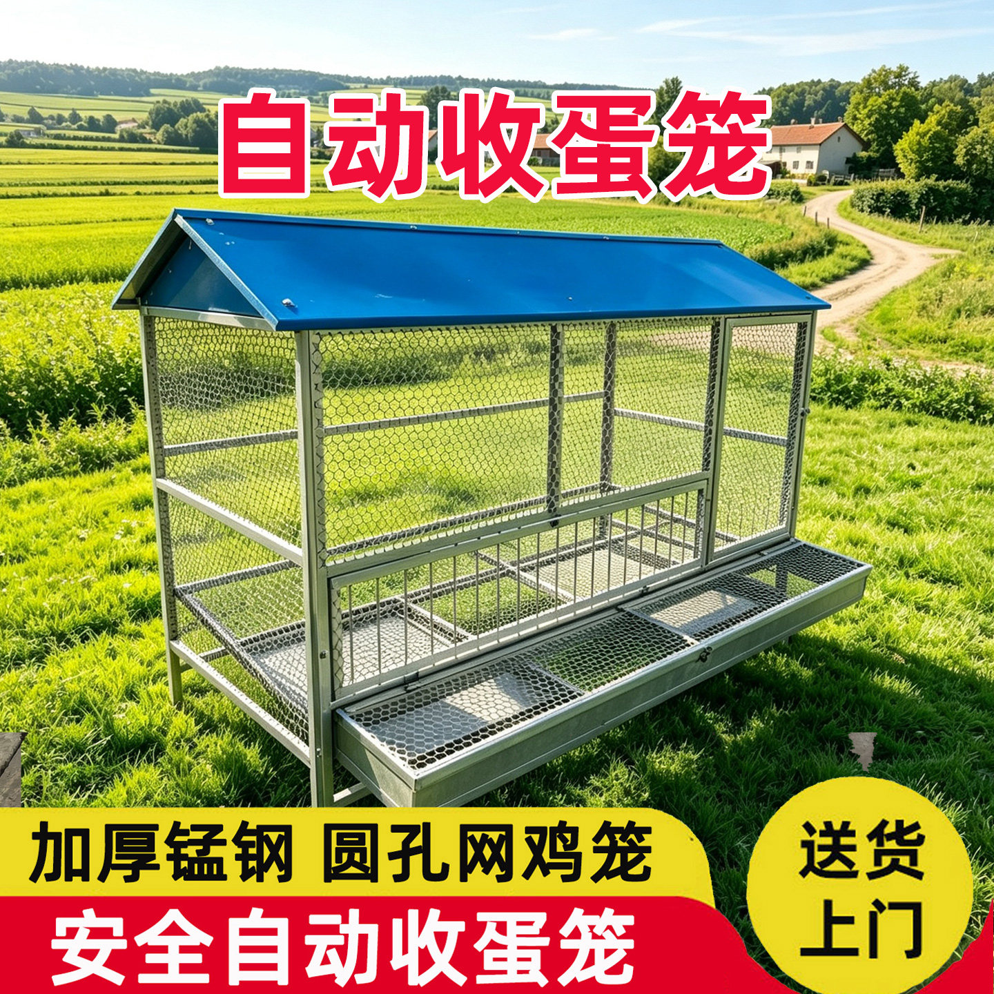 悦尚家用自动收蛋户外防锈养鸡笼图片