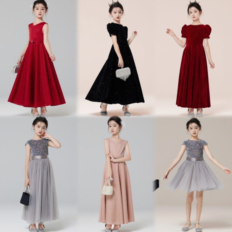 女童礼服裙高端婚礼花童小主持人演出服女孩洋气公主裙红色连衣裙,童装/婴儿装/亲子装,儿童礼服,淘宝优惠券,粉丝福利购,淘宝优惠卷