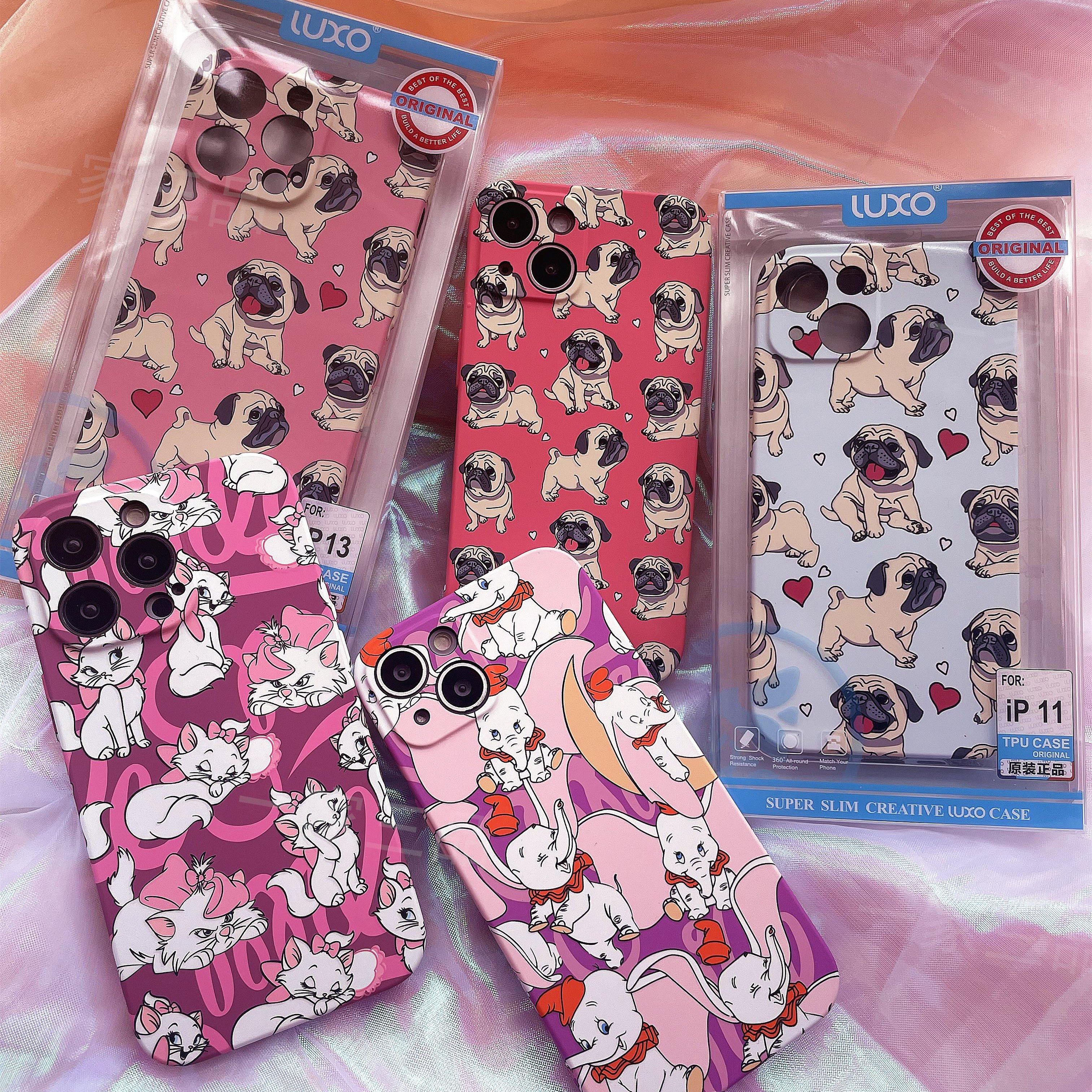 luxo萌宠猫咪小飞象适用iPhone16pro夜光手机壳13法斗12苹果15promax硅胶11可爱16少女心14pr