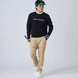 日本25年秋冬款PEARLY GATES男士高尔夫服装透气时尚弹力舒适长袖