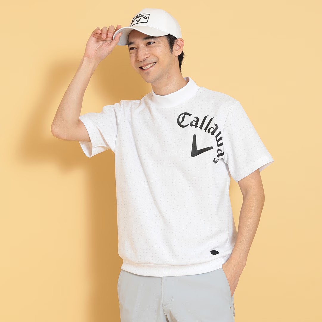 日本代购25年春款Callaway/卡拉威高尔夫服装男士新颖时尚短袖T恤