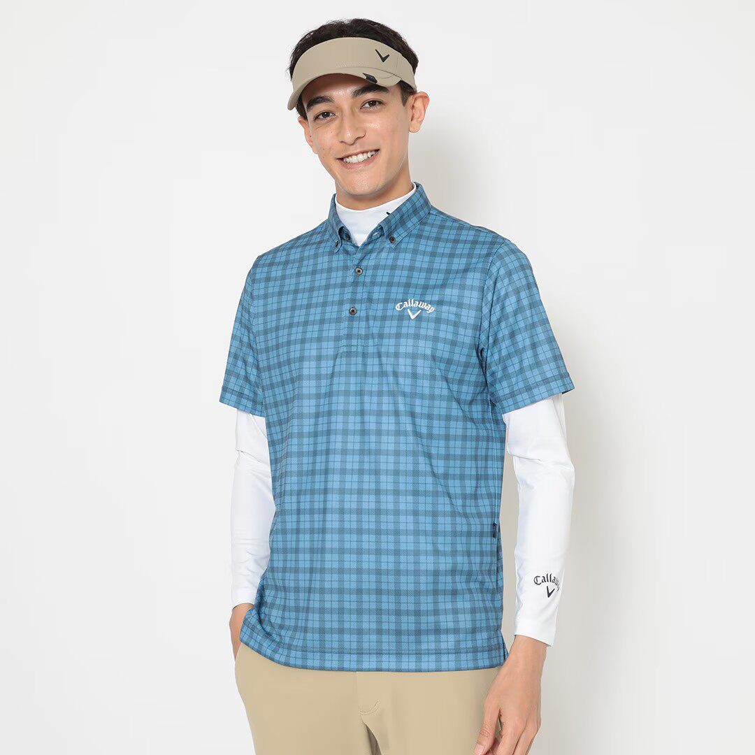 日本25年秋卡拉威Callaway高尔夫球男士短袖衬衫高领打底套装防晒