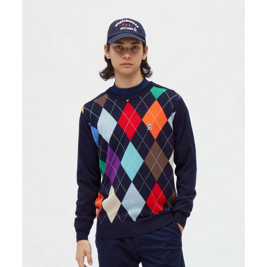 日本25秋冬款万星威Munsingwear高尔夫服装长袖男士保暖羊毛衫