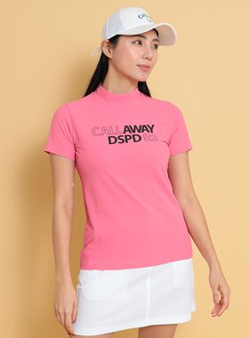 日本25年春款Callaway卡拉威高尔夫服装女士弹力短袖立领衬衫T恤