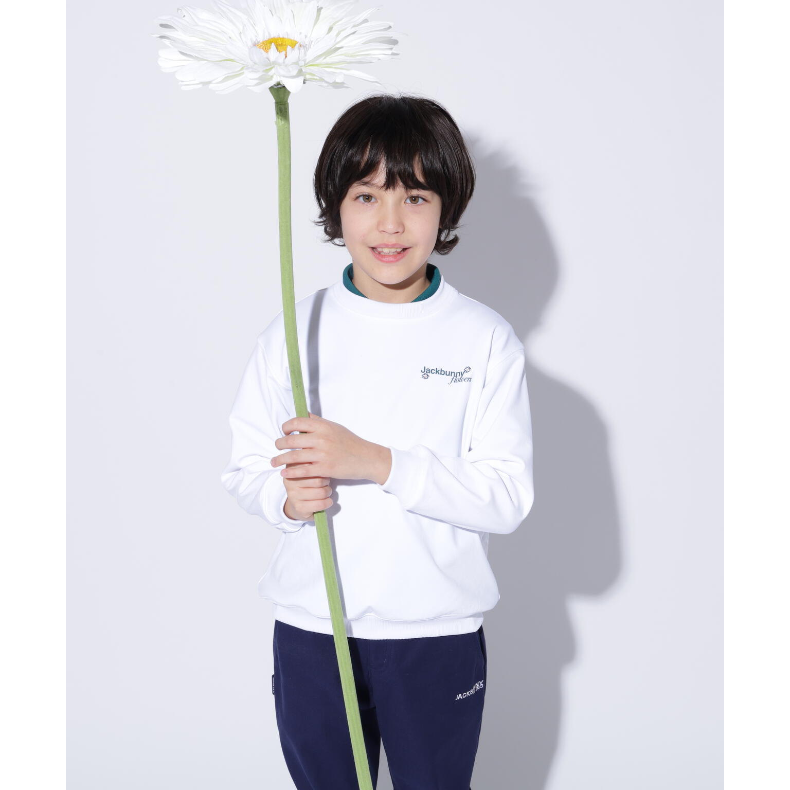 日本26春夏jack bunny儿童高尔夫服装速干吸汗吸湿排汗长袖针织衫