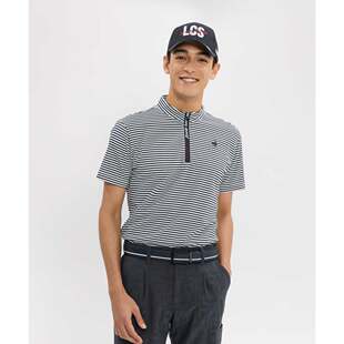 日本26年春夏款Le Coq公鸡乐卡克男士高尔夫服装精致条纹舒适短袖