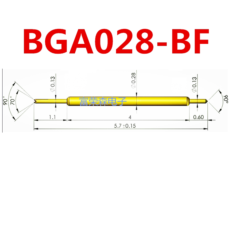 双头探针测试探针华荣探针弹簧顶针pcb探针bga028-bf5.