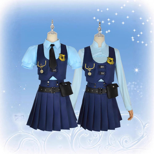 疯狂动物城兔子朱迪cos服全套警长套装学院风cosplay服儿童cos服