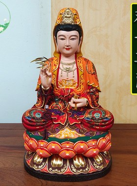 速发香樟木观家菩萨佛像坐莲音用供奉手海观音神像南工观世音木雕