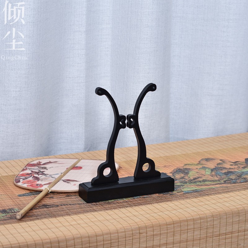 速发扇架 摆件装饰楠 扇子架 扇托团扇宫扇拆放展示架底座品竹可