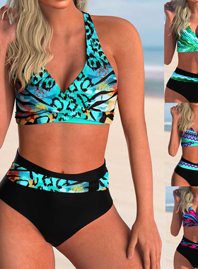 速发2021  Sexy Bikii High Wst Wp Swiuit Push Uo Fem