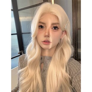 速发蕾 公【】小额主丝白金长卷发士混血感全头套假发