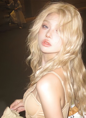 速发白金色假发长发浪然全头套中分长卷发大波自黄色套发假款