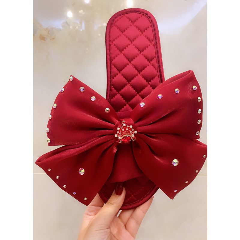 速发绸喜结婚拖庆缎鞋红色一对欧式新郎新娘陪嫁婚礼伴娘晨袍拖鞋