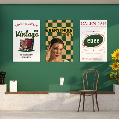 速发美古复式挂画摆件奶茶店铺墙壁面装饰创意蛋啡馆布置咖糕贴纸