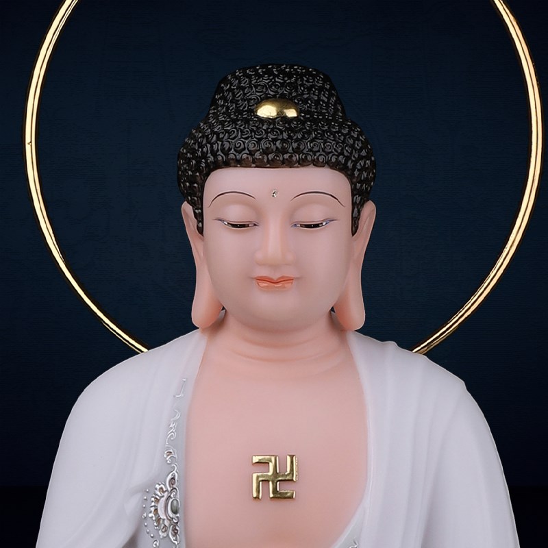 速发仿汉白玉西方三圣像居家供奉观音菩萨大势至菩萨阿弥陀佛像宝