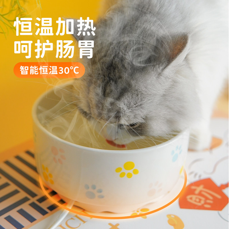 速发猫咪恒温酸奶饮水机加热饮水器陶瓷碗喝水幼猫喂食用品
