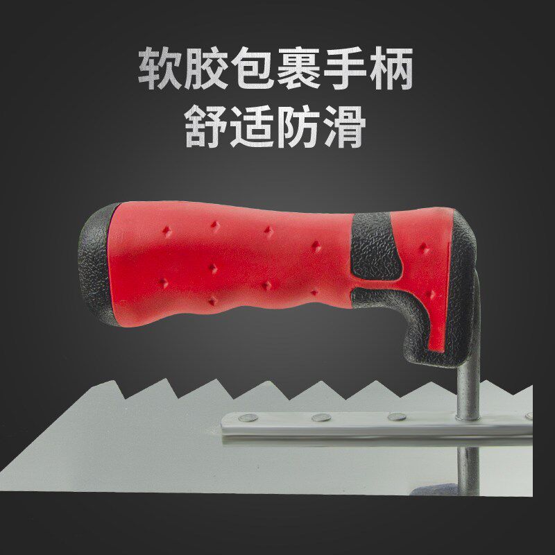 速发不锈钢带齿抹泥刀泥瓦匠瓷砖抹泥板 瓦工抹灰刀锯齿抹子贴地