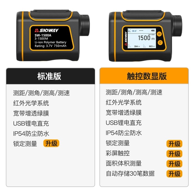 速发SW-800B/1000B/1500B米测距仪户外电子尺测高测量仪