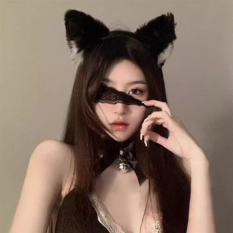 速发狐狸发卡猫耳朵头箍发箍铃铛项圈性感蕾丝眼罩性感蓬松发饰装
