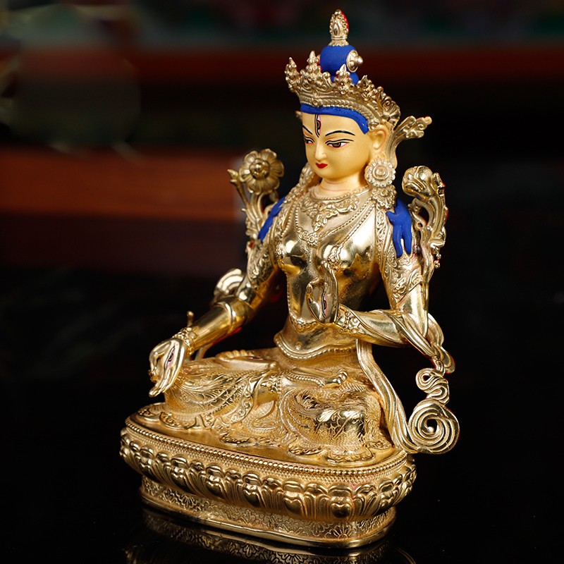 速发藏传密宗用品佛法母泊尔纯铜密宗护具佛像白度尼佛像摆件