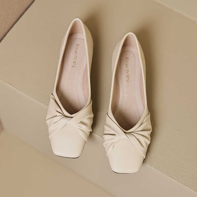 速发头底单鞋风2024新款晚春温柔软底瓢鞋通勤百搭方平浅口鞋配裙