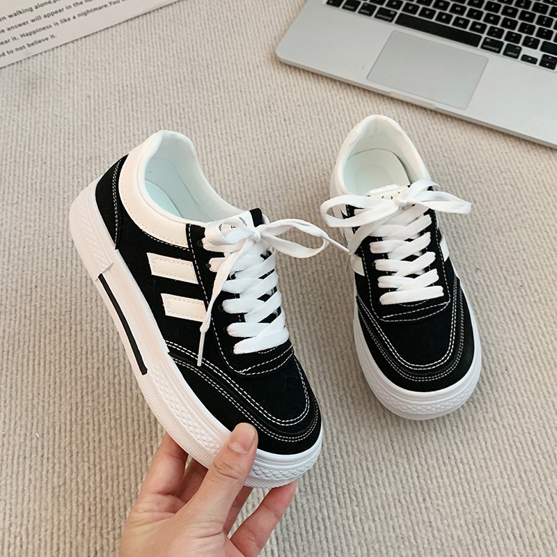 新款帆布鞋女2025春季新款学生韩版百搭运动休闲女鞋子潮防滑板鞋