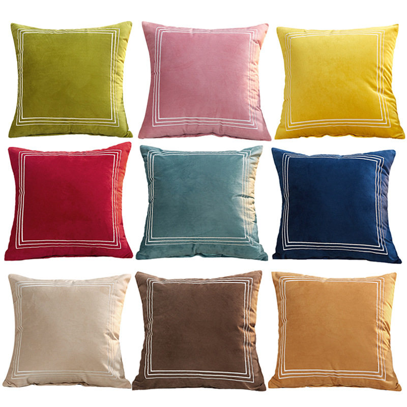 红色沙发抱枕套不含芯45x45靠垫套55x55客厅办公室网红双面绒靠背