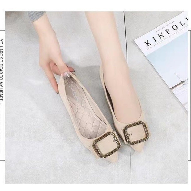 平底鞋单鞋女软底豆豆鞋2025新款夏季绒面上班不累脚瓢鞋大码女鞋