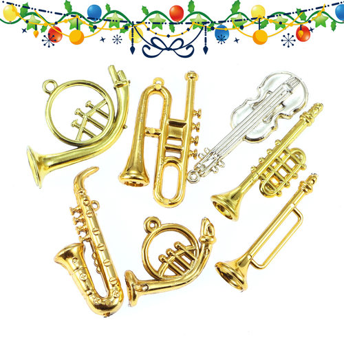 迷你微缩乐器模型玩具圣诞树装饰配件 小工艺品DIY小挂饰