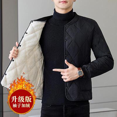 男士立领加绒加厚棉衣