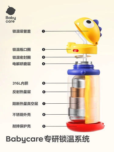 babycare Детский динозавр, стакан для младенца для детского сада, трубочка со стаканом, 6 мес., 3 лет