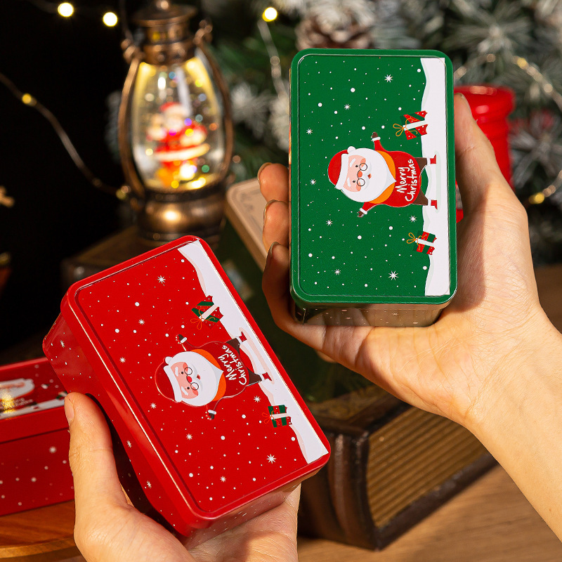 圣诞新年糖果盒子铁盒烘焙牛轧糖雪花酥包装盒蔓越莓饼干马口铁盒