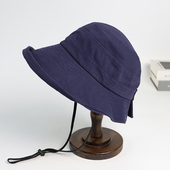 出口日本春夏季 防晒渔夫帽子女水洗纯棉大檐遮阳帽时尚 出游防UV帽