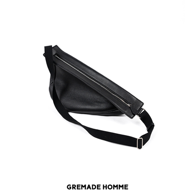 ROW风进口荔枝纹头层牛皮马鞍包