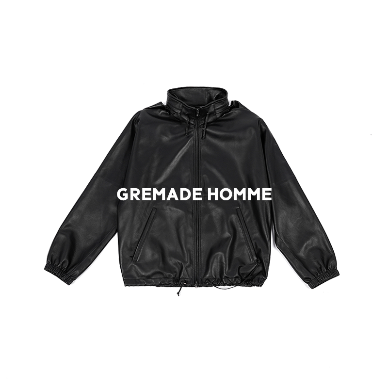 ROW风皮绳调节收口风衣外套皮衣