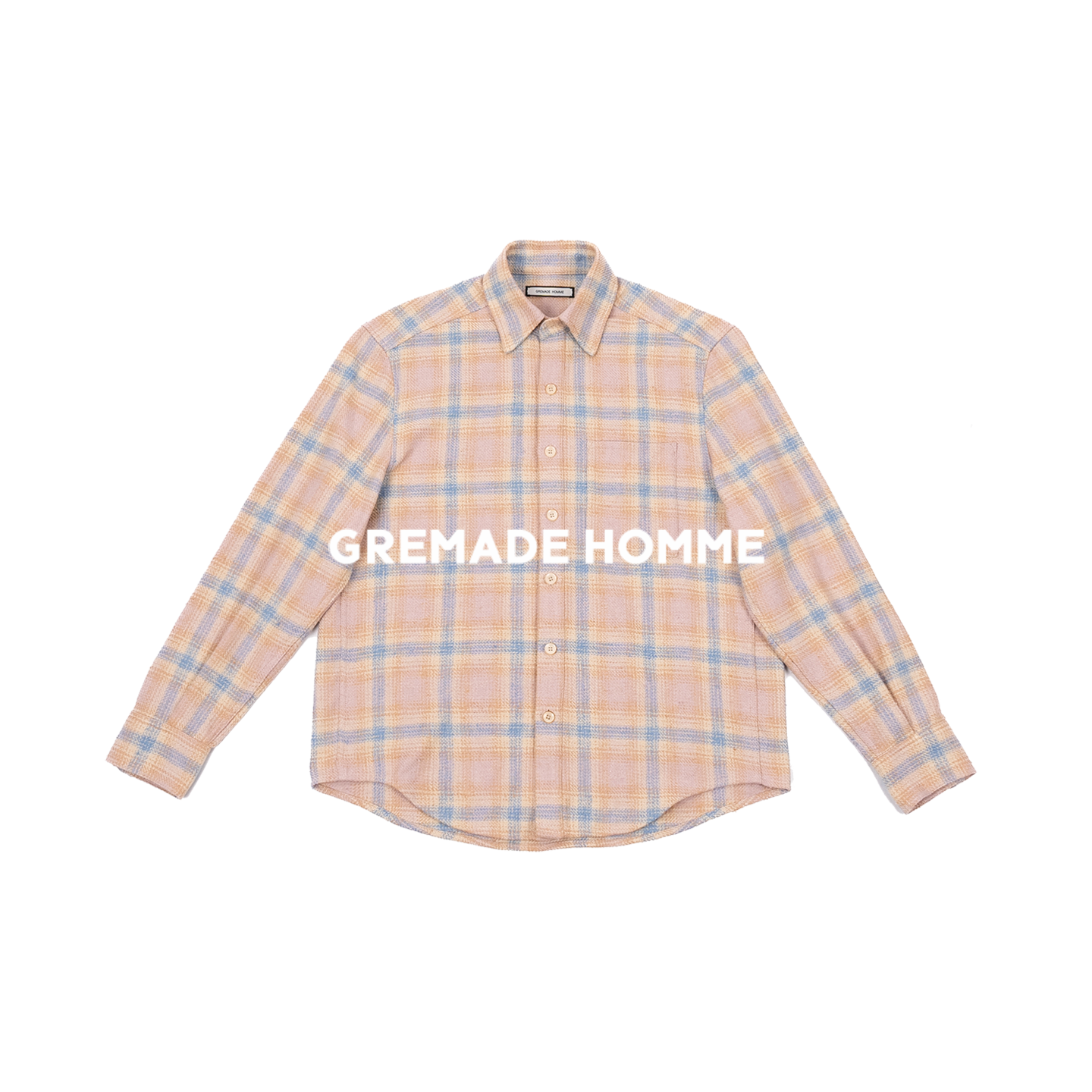 日本粗纺格纹宽松美式复古衬衫