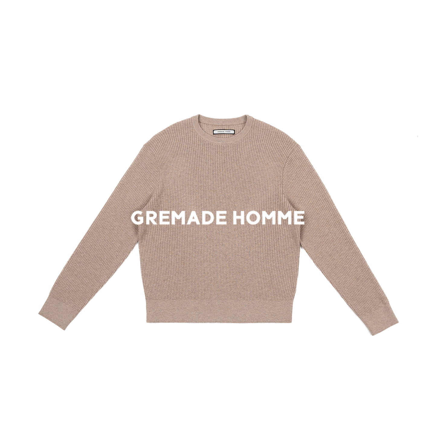 GREMADE 华夫格UPW可机洗羊毛棉混纺合身圆领打底内搭毛衣