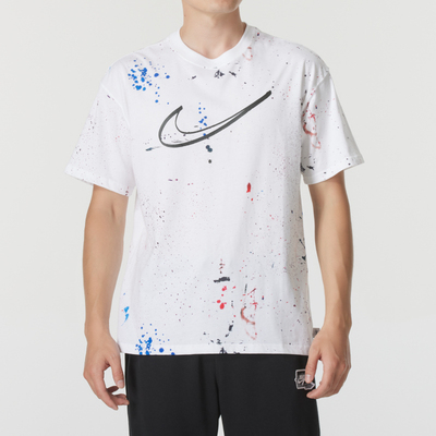 正品Nike耐克泼墨印花透气圆领纯棉男运动休闲短袖T恤HF5565-100